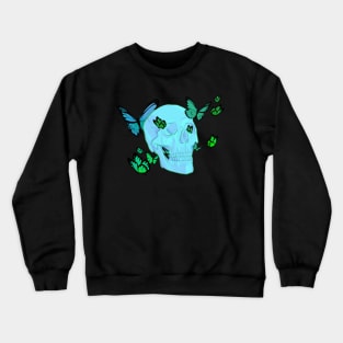 blue butterfly skull Crewneck Sweatshirt